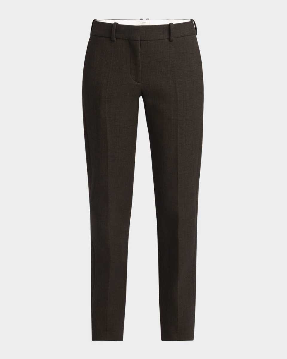 Selvie Mid-Rise Straight-Leg Crepe Pants